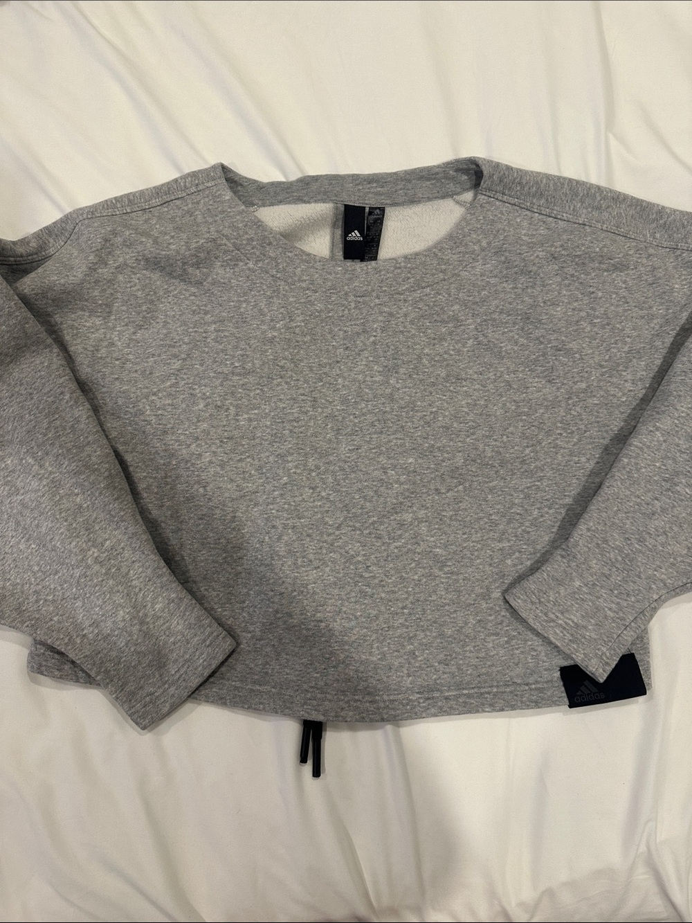 3/$50 Adidas cropped crew sweater with open back medium